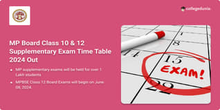 MP Board Class 10 & 12 Supplementary Exam Time Table 2024 Out @mpbse.nic.in; Check Schedule Here